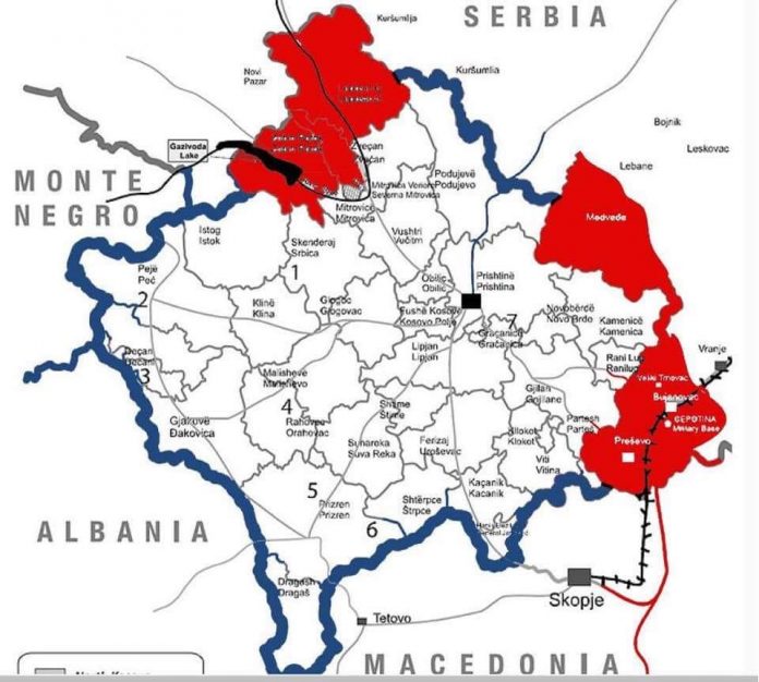 harta e kosoves 2018